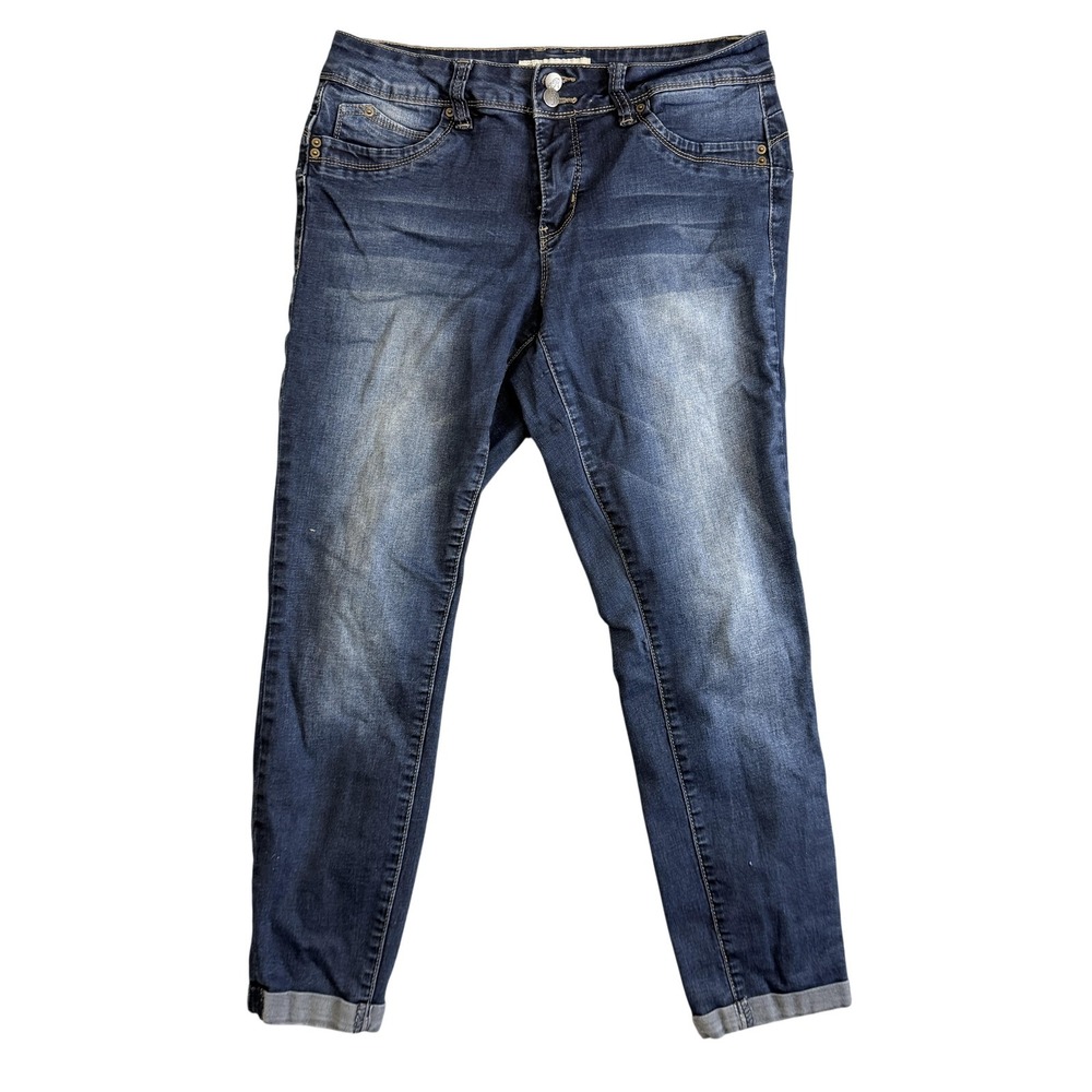 Royalty For Me WannaBettaButt Jeans Womens 8 Blue Mid Rise Skinny Cuffed Denim